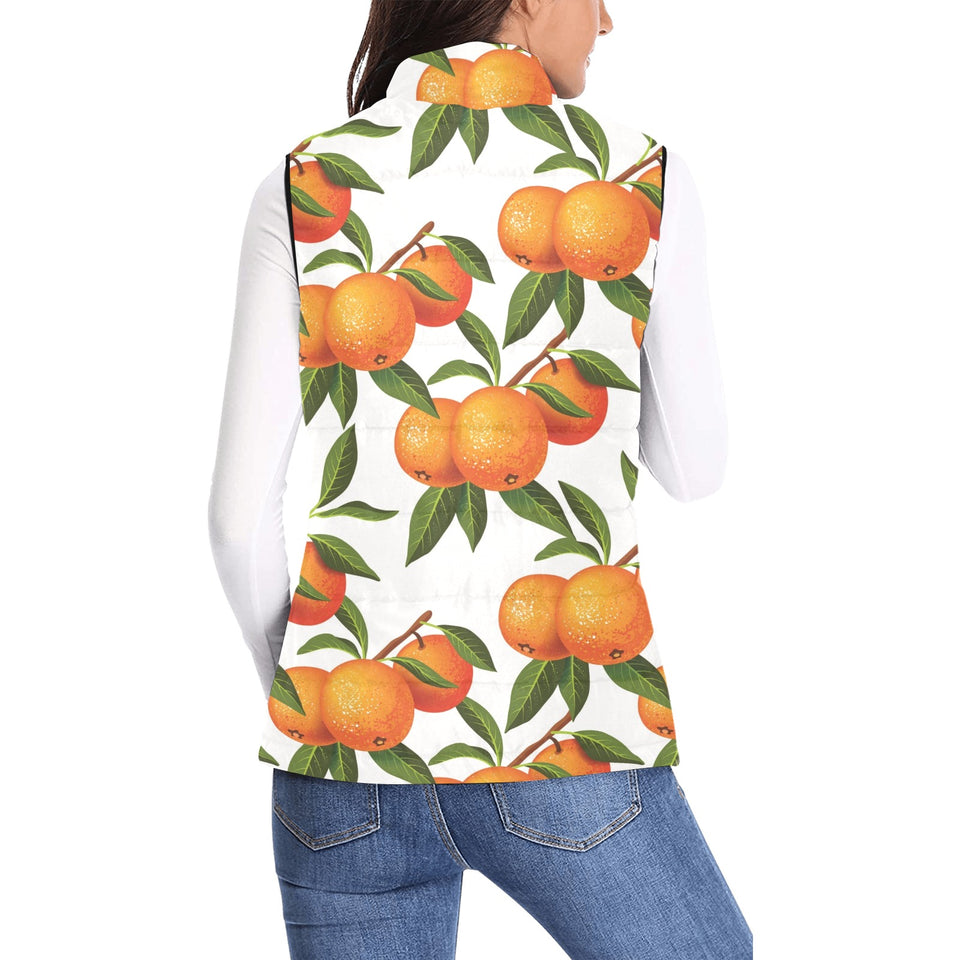 Oranges pattern background Women's Padded Vest