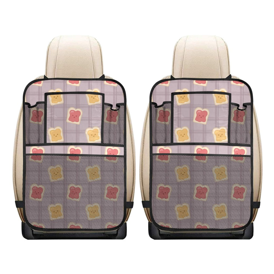 Bread Toast Pattern Print Design 05 Car Seat Back Organizer