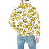 Beer design pattern Men's Padded Hooded Jacket