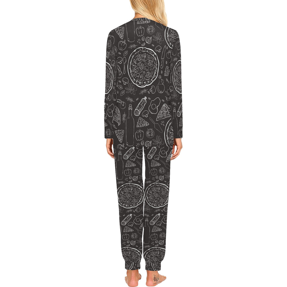 Pizza pattern Women's All Over Print Pajama Set