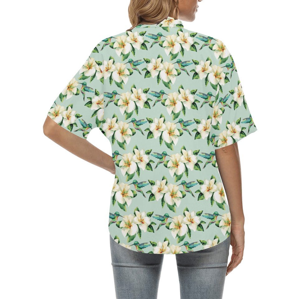 Hummingbird Pattern Print Design 01 Women's All Over Print Hawaiian Shirt