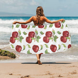 Red apples pattern Beach Towel