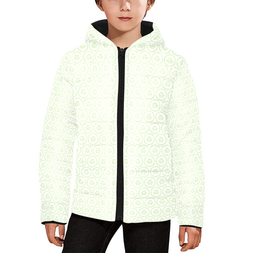 Cucumber pattern background Kids' Boys' Girls' Padded Hooded Jacket
