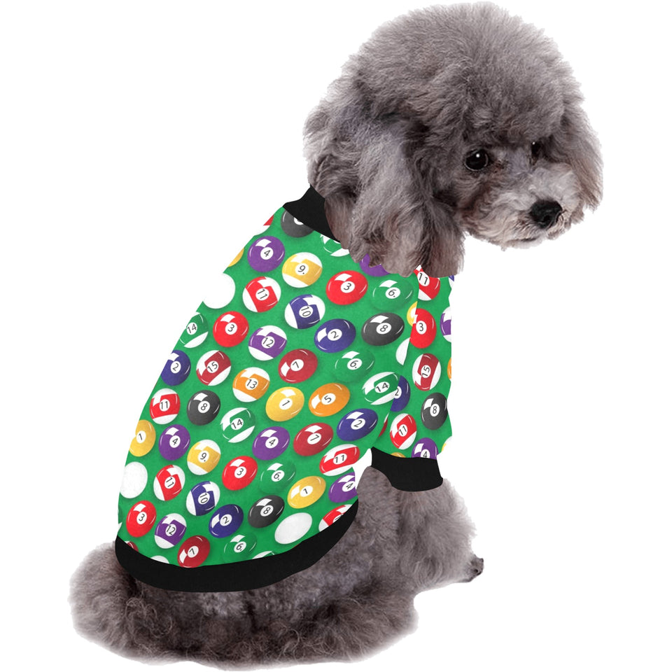 Billiard Ball Pattern Print Design 02 All Over Print Pet Dog Round Neck Fuzzy Shirt
