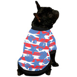 American football ball star stripes pattern All Over Print Pet Dog Round Neck Fuzzy Shirt