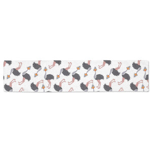 Ostrich Pattern Print Design 02 Table Runner