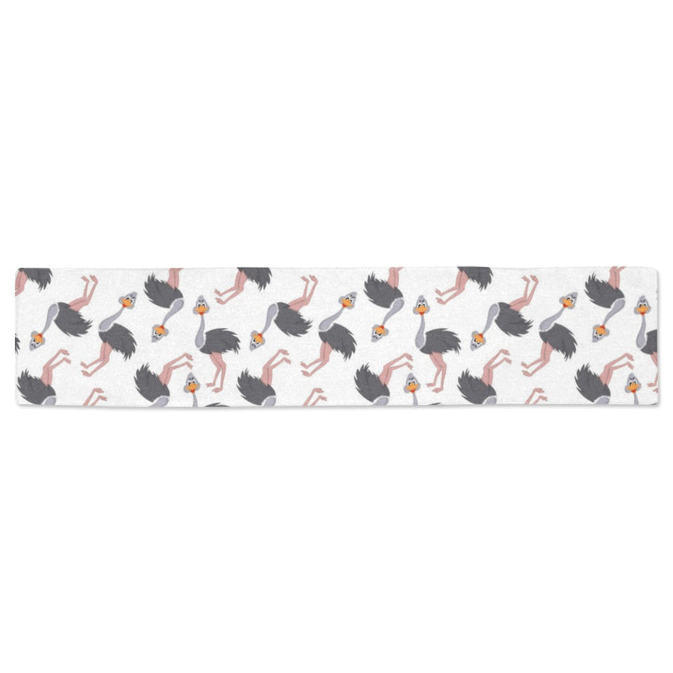 Ostrich Pattern Print Design 02 Table Runner
