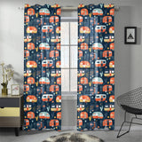 Camper Van Pattern Print Design 05 Gauze Curtain