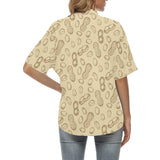 hand drawn peanuts pattern Women's All Over Print Hawaiian Shirt