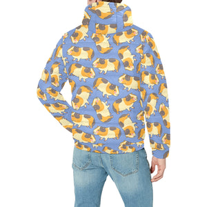 Guinea Pig Pattern Print Design 02 Men's Padded Hooded Jacket