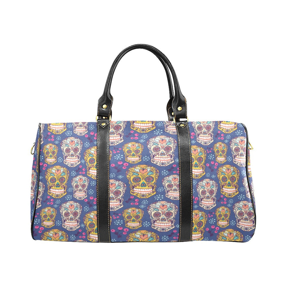Sugar skull flower pattern Travel Bag