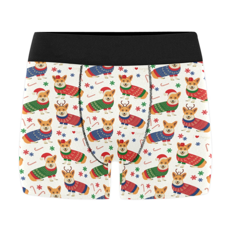 Corgi Christmas Pattern Men's All Over Print Boxer Briefs Men's Underwear