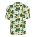 Beautiful parrot palm leaves pattern Men's All Over Print Polo Shirt