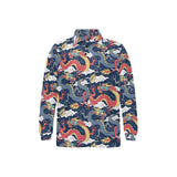Blue red dragon cloud pattern Men's Long Sleeve Polo Shirt