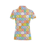 Chemistry Periodic Table Pattern Print Design 01 Women's All Over Print Polo Shirt