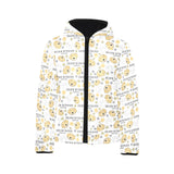 Golden Retriever Pattern Print Design 04 Kids' Boys' Girls' Padded Hooded Jacket