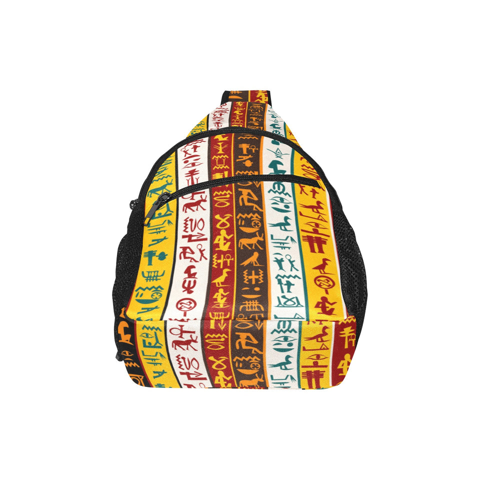 Egypt Hieroglyphics Pattern Print Design 01 All Over Print Chest Bag