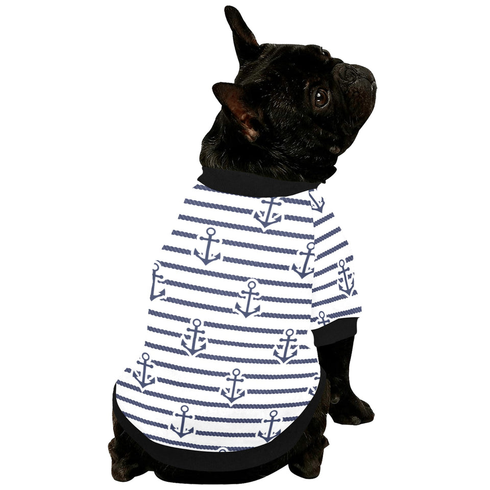 Anchor rope nautical  pattern All Over Print Pet Dog Round Neck Fuzzy Shirt