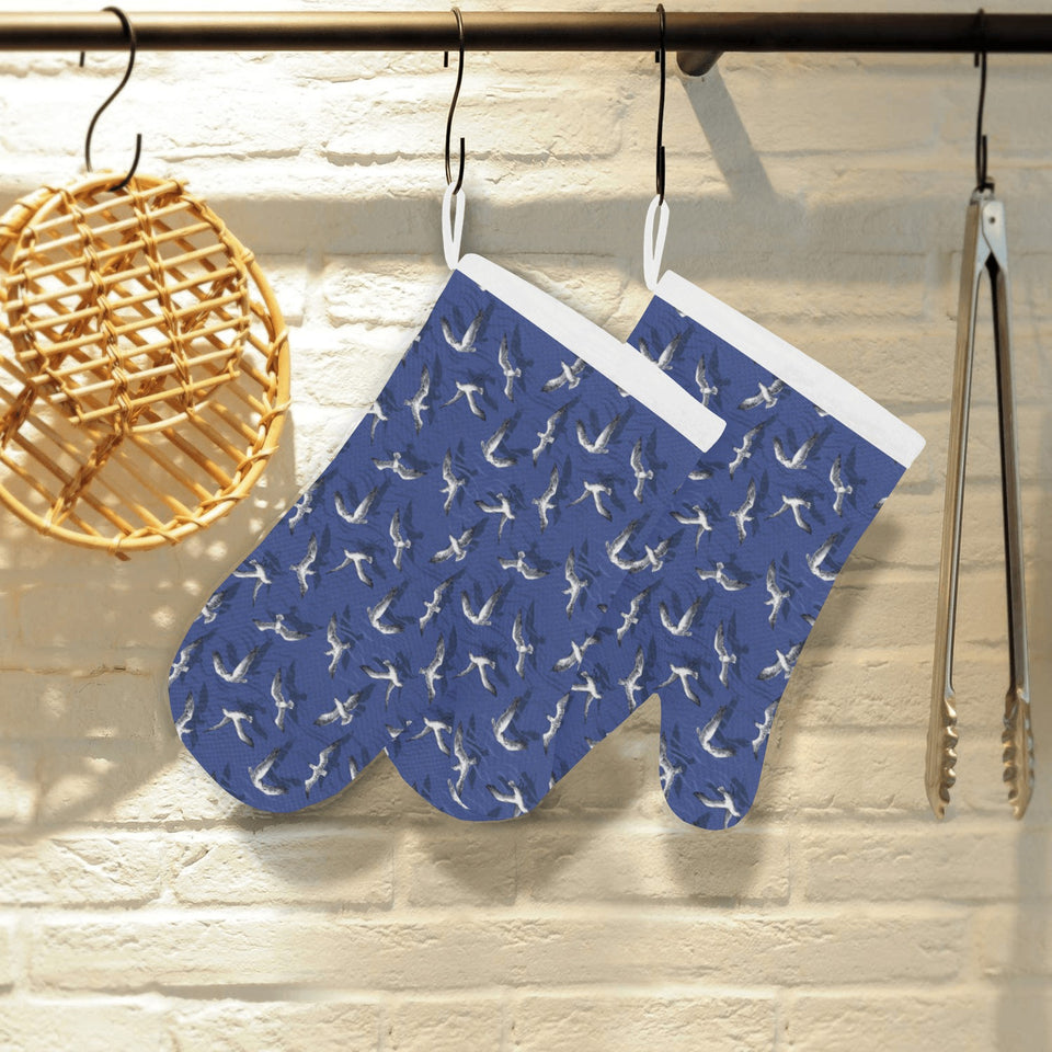Seagull Pattern Print Design 03 Heat Resistant Oven Mitts