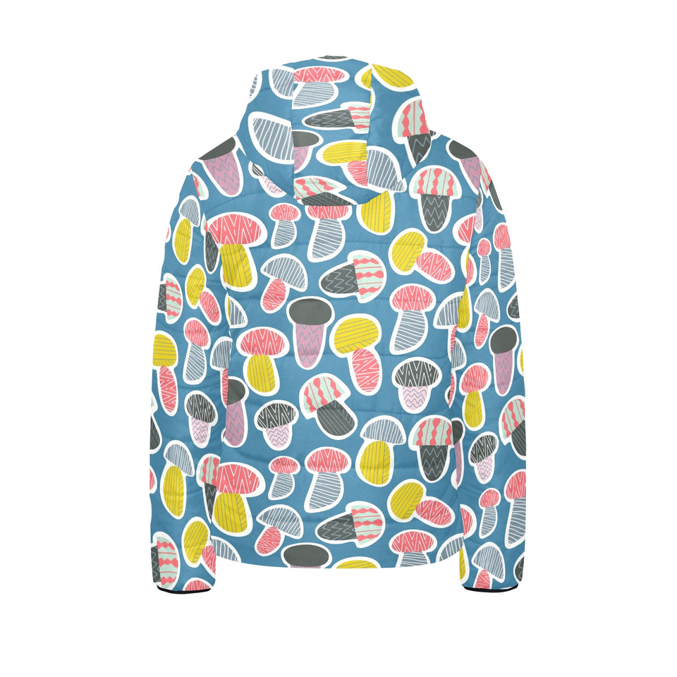 Colorful mushroom design pattern Kids' Boys' Girls' Padded Hooded Jacket