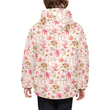 Swallow Pattern Print Design 01 Kids' Boys' Girls' Padded Hooded Jacket