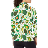 Avocado design pattern Women's Long Sleeve Polo Shirt