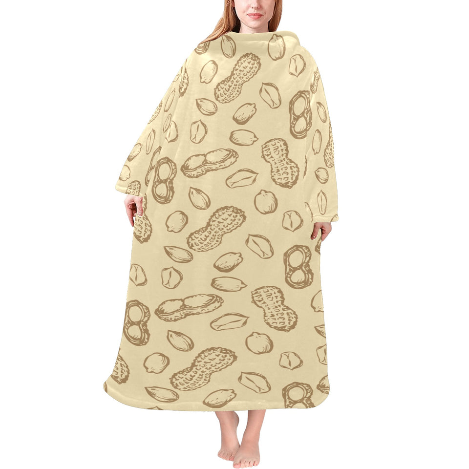 hand drawn peanuts pattern Blanket Robe with Sleeves
