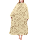 hand drawn peanuts pattern Blanket Robe with Sleeves