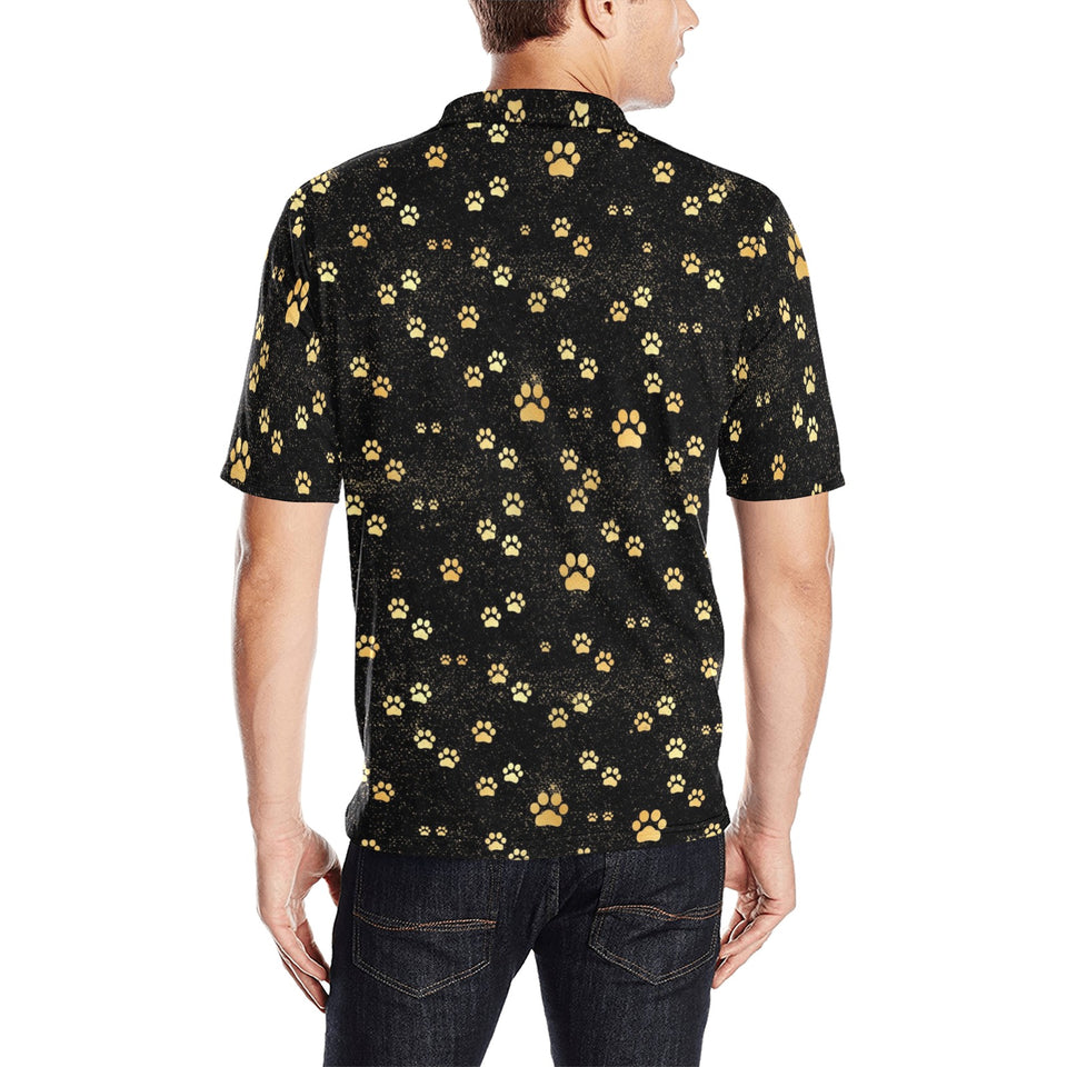 Dog Paws Pattern Print Design 05 Men's All Over Print Polo Shirt