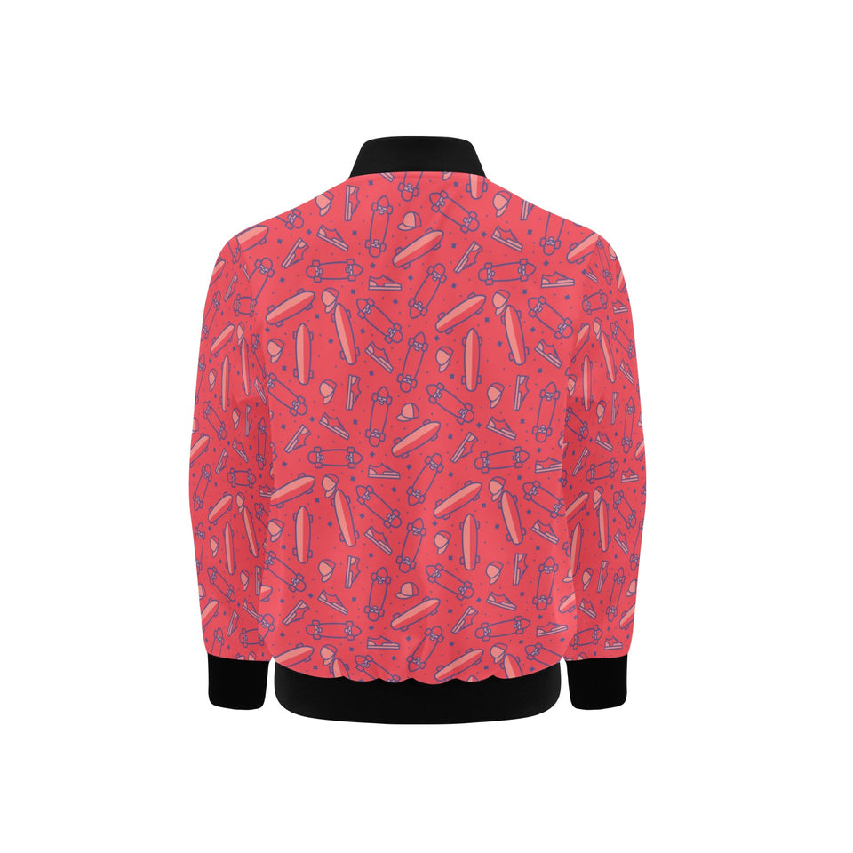Skate Board Pattern Print Design 01 Kids' Boys' Girls' Bomber Jacket