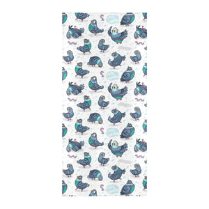 Pigeon Pattern Print Design 02 Beach Towel