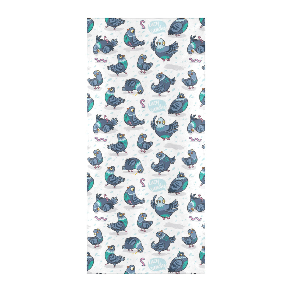 Pigeon Pattern Print Design 02 Beach Towel