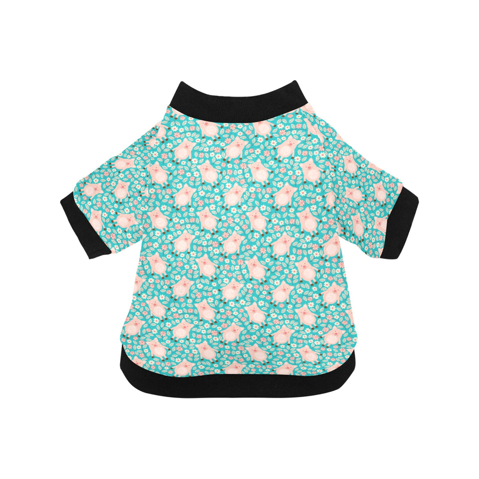 Pig Pattern Print Design 01 All Over Print Pet Dog Round Neck Fuzzy Shirt