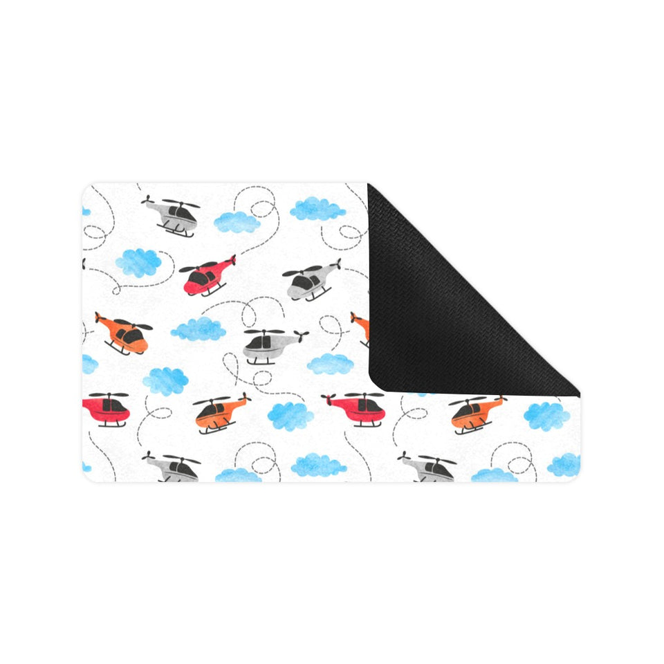 Watercolor helicopter cloud pattern Doormat