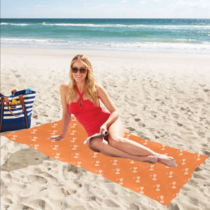 Engine Piston Orange Background Pattern Design 05 Beach Towel