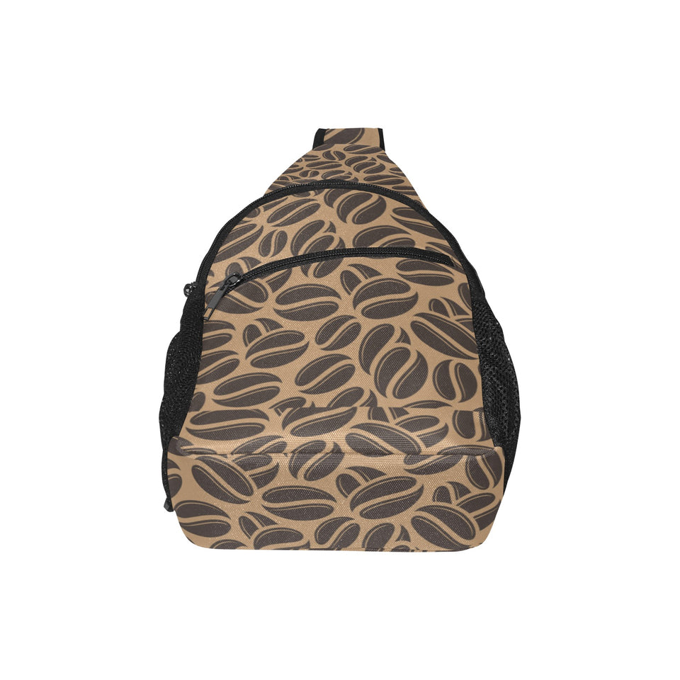 Coffee bean on brown background All Over Print Chest Bag