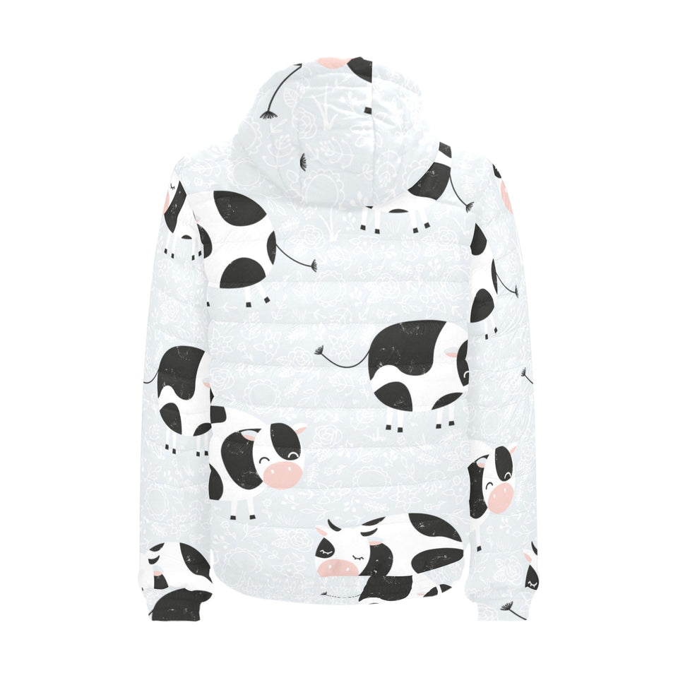 Cute cows pattern Men's Padded Hooded Jacket