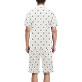 Dog Paws Pattern Print Design 03 Men's V-Neck Short Pajama Set