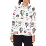 Hot air balloon pattern Women's Long Sleeve Polo Shirt