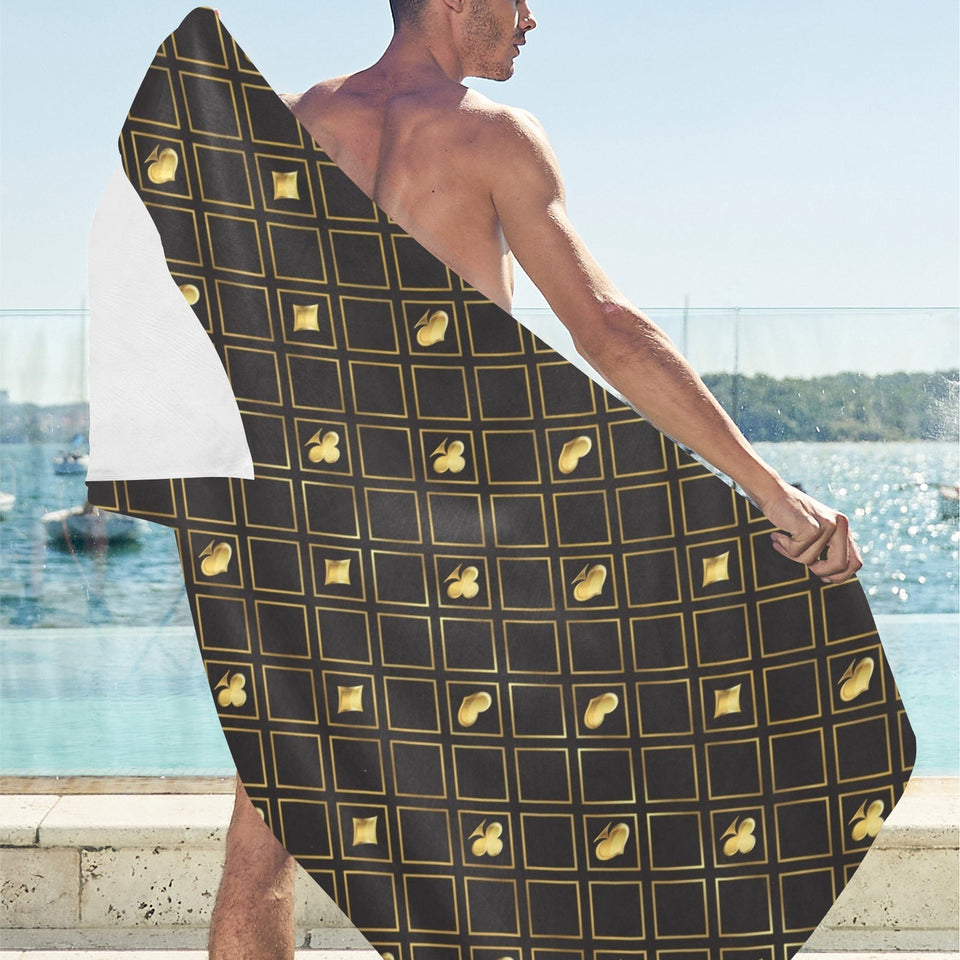 Casino Cards Suits Pattern Print Design 01 Beach Towel