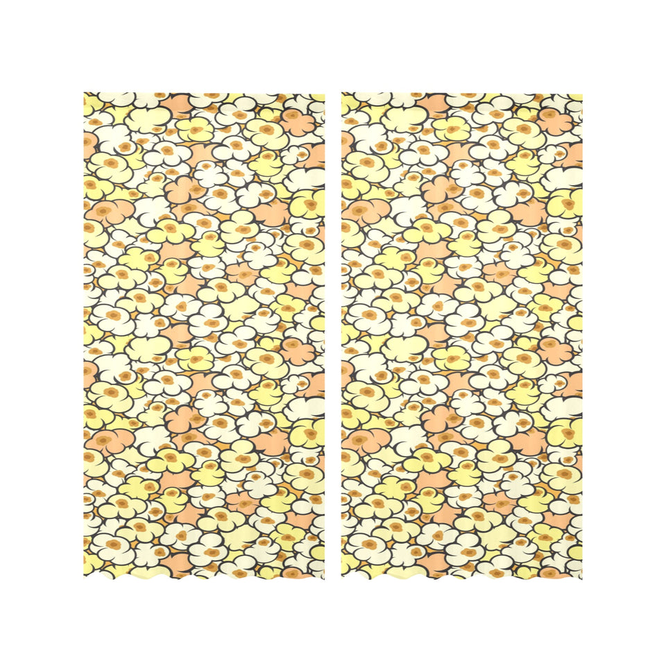 Popcorn Pattern Print Design 03 Gauze Curtain