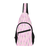 Lavender pattern pink background All Over Print Chest Bag