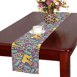 Cute yellow monkey leaves pattern Table Runner