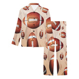 American football ball design pattern Men's Long Pajama Set