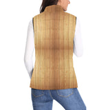 Wood Printed Pattern Print Design 05 Women's Padded Vest