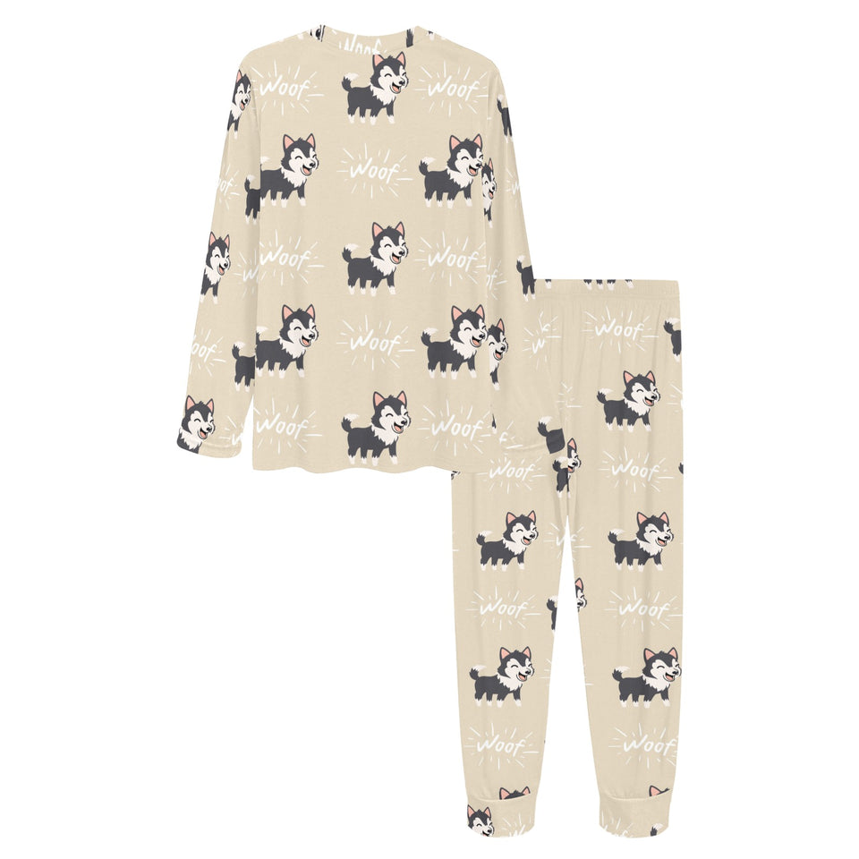 Cute Siberian Husky Women's All Over Print Pajama Set