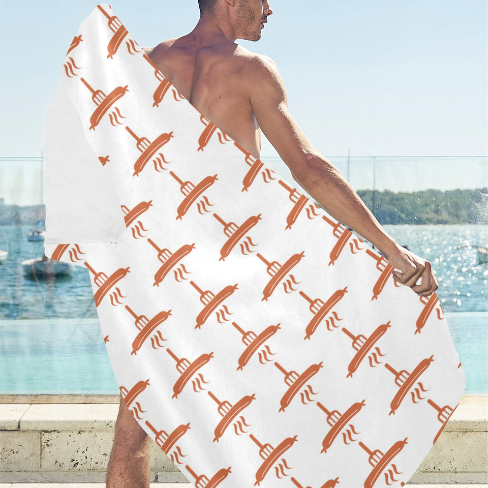 Sausage Pattern Print Design 05 Beach Towel