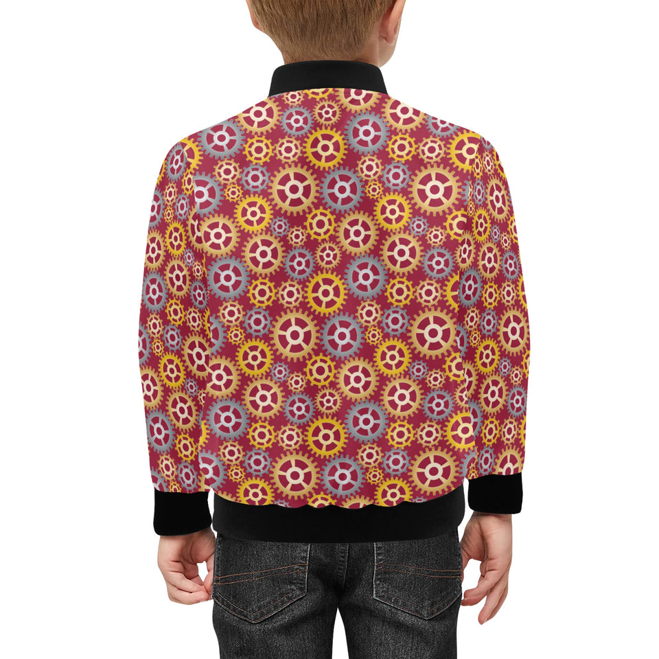 Gear Pattern Print Design 04 Kids' Boys' Girls' Bomber Jacket