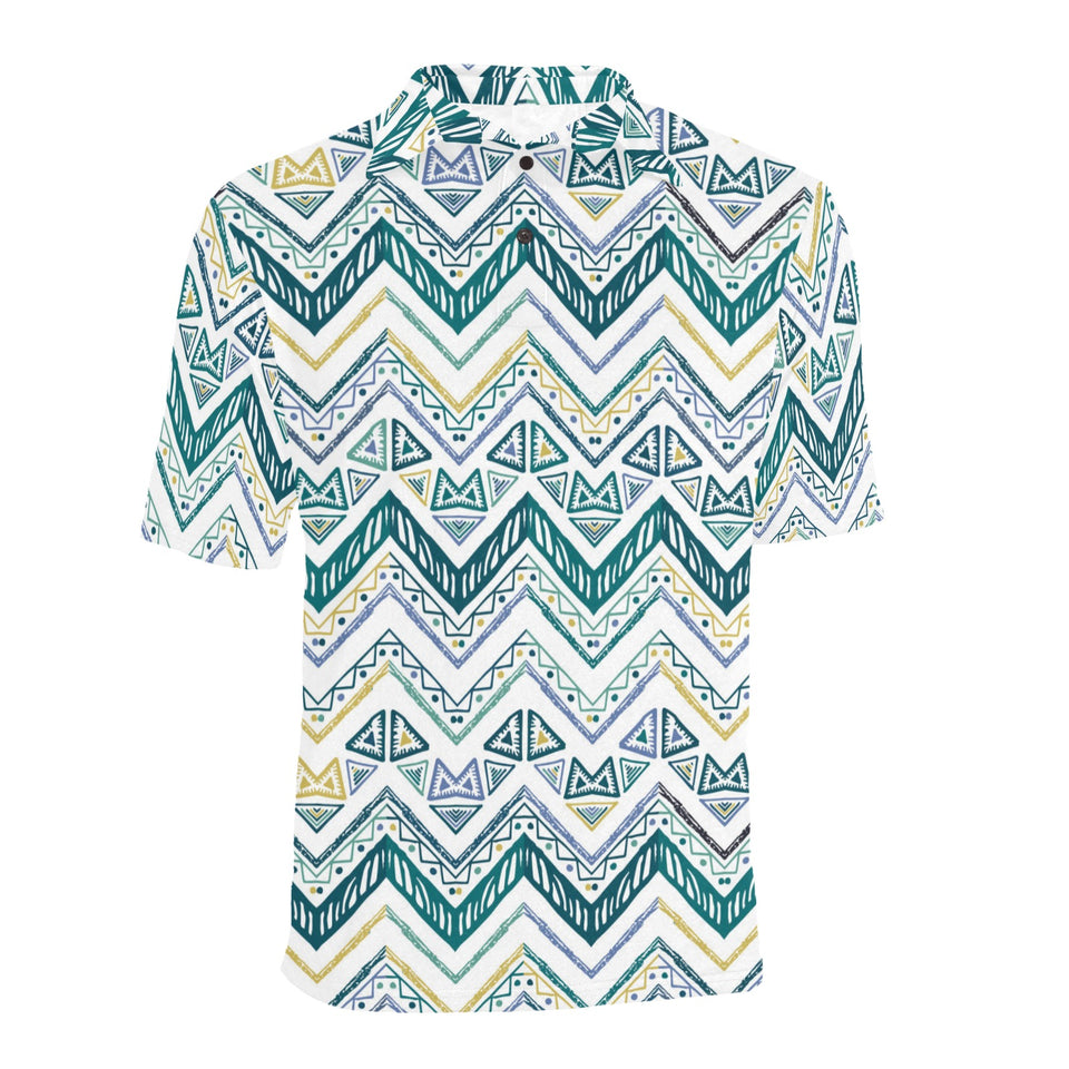 zigzag chevron paint design pattern Men's All Over Print Polo Shirt