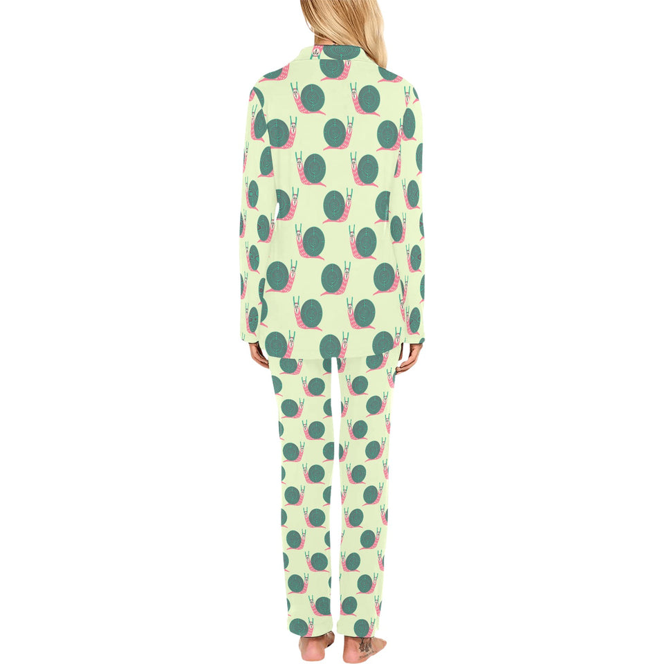 Snail Pattern Print Design 04 Women's Long Pajama Set